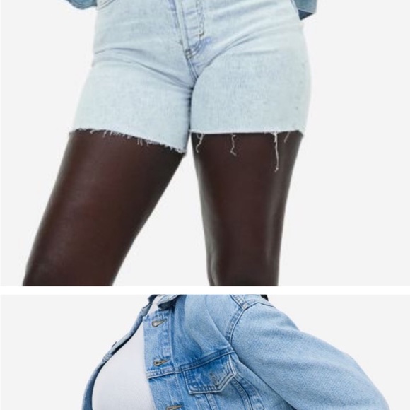 H&M 90’s Cutoff Highwaist Blue Denim Shorts - Picture 5 of 7